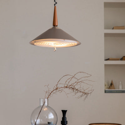 Contemporary Nordic Iron Cone Shade Stretchable 1-Light Pendant Light For Living Room