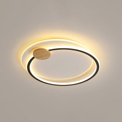 Contemporary Simplicity Iron Circle Ring Acrylic LED Flush Mount Ceiling Light For Living Room