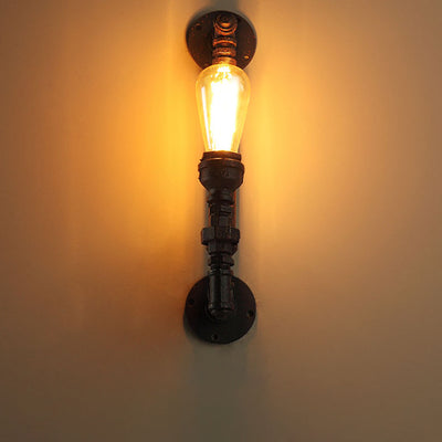 Traditional Colonial Water Pipe Metal 1-Light Wall Sconce Lamp For Bedroom