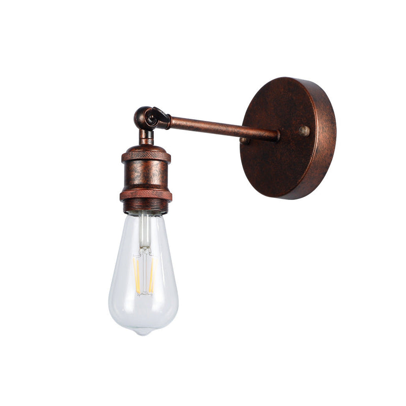 Contemporary Industrial Round Iron 1-Light Wall Sconce Lamp For Living Room