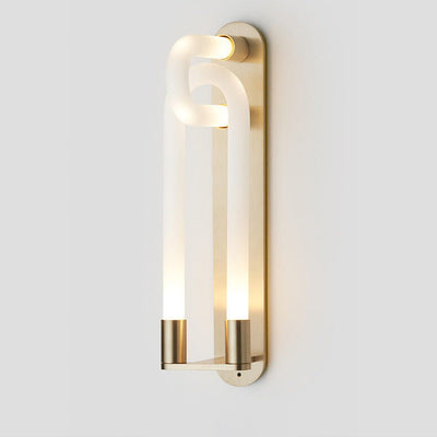 Nordic Light Luxury Golden White Tube LED Wall Sconce Lamp