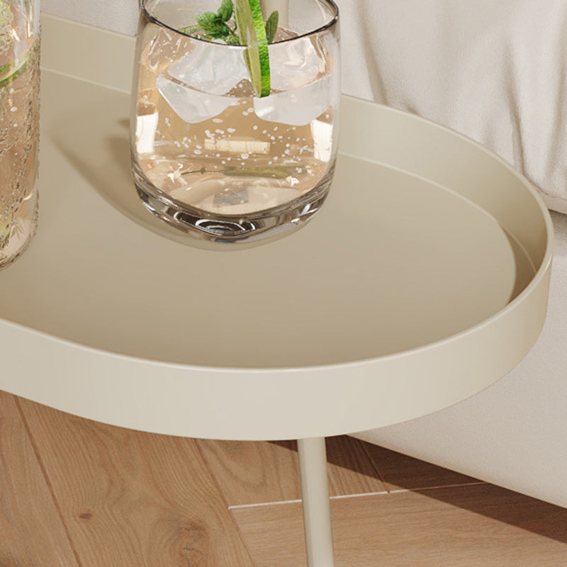 Modern Minimalist Long Oval Iron Removable End Table 2-Tier For Living Room