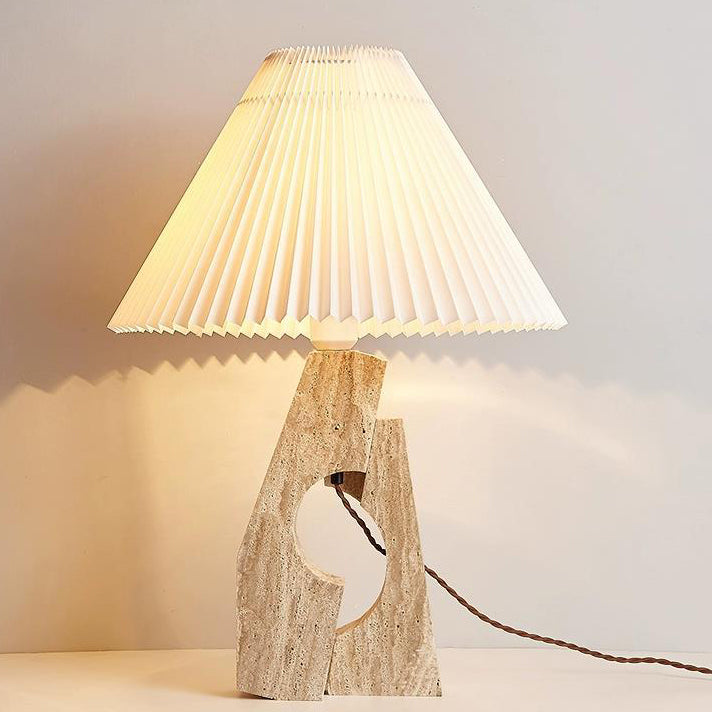 Contemporary Creative Dome Stone Fabric 1-Light Table Lamp For Study