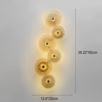 Modern Light Luxury Glass Lotus Leaf Shape Iron LED Wall Sconce Lamp