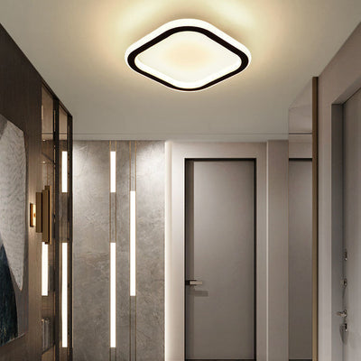 Contemporary Scandinavian Geometric Iron LED Flush Mount Ceiling Light For Hallway