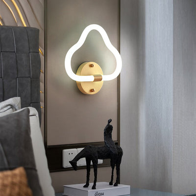 Contemporary Creative Brass Acrylic Round Oval Figure Six Eight Letter LED Wall Sconce Lamp For Hallway