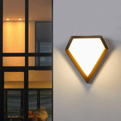 Creative Acrylic Heart Shield Diamond Shape LED Outdoor Waterproof Wall Sconce Lamp