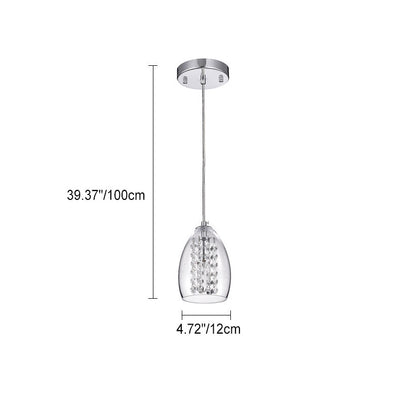 Modern Minimalist Round Cup Iron Glass 1-Light Pendant Light For Living Room