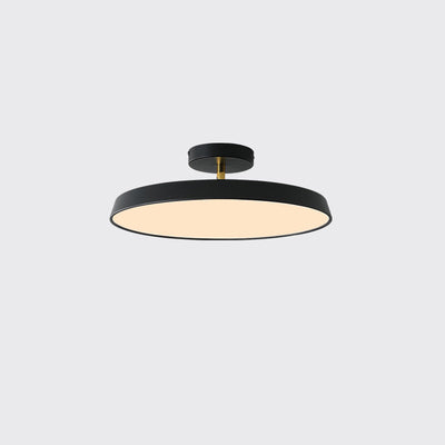 Modern Minimalist Round Hardware Acrylic LED Semi-Flush Mount Ceiling Light For Living Room