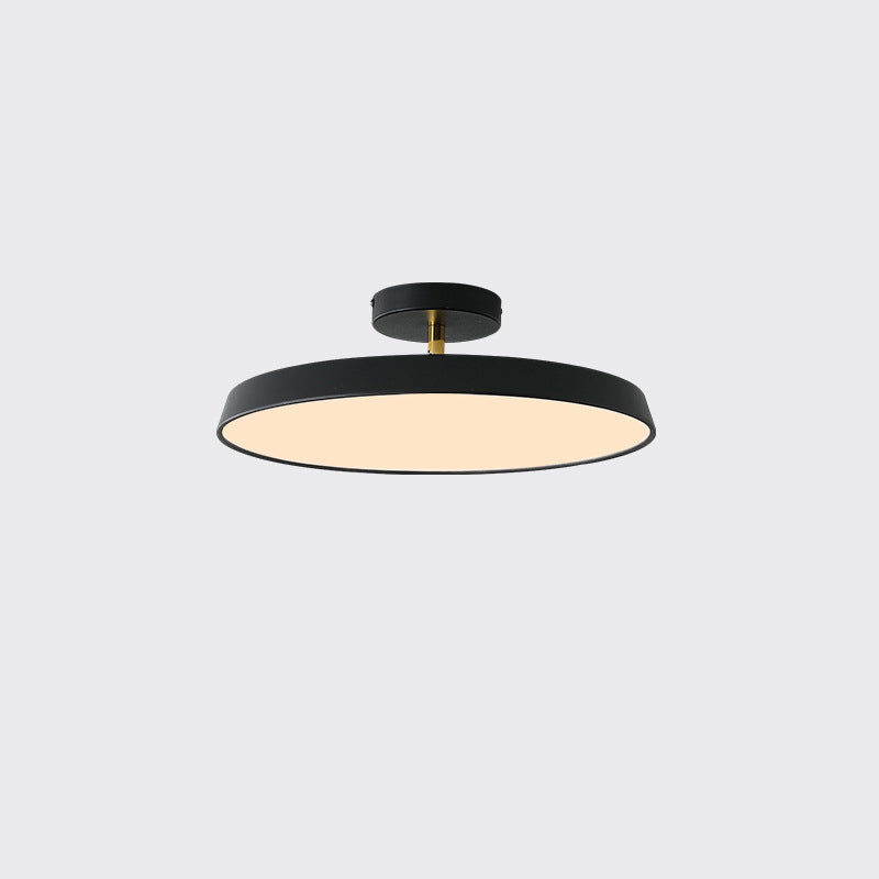 Modern Minimalist Round Hardware Acrylic LED Semi-Flush Mount Ceiling Light For Living Room