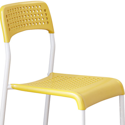 Modern Minimalist Square Plastic Iron Multi-Holes Dining Chair Backrest For Dining Room