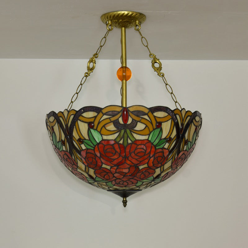 Lustre moderne à 3/4 lumières en verre et cuivre, oiseau orbe du milieu du siècle, lumière d&