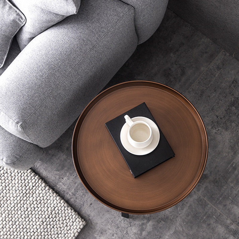 Modern Minimalist Round Iron Coffee Table 4-Legs For Living Room