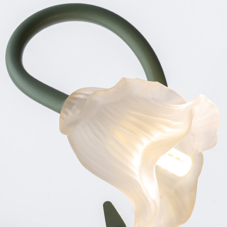 Lampe murale contemporaine créative en verre de fer floral 3/6 pour chambre à coucher 