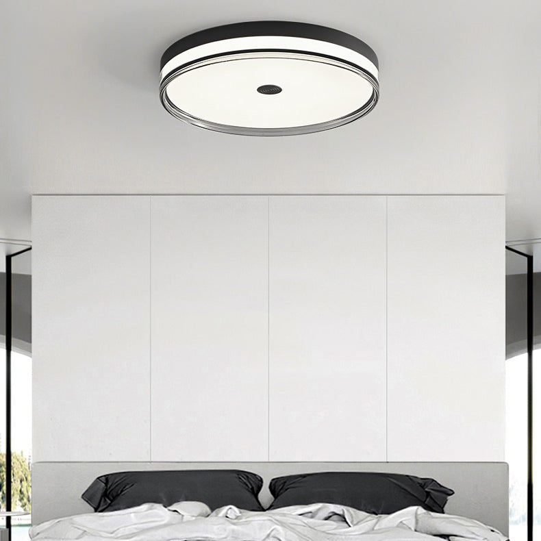 Modern Minimalist Round Metal Acrylic LED Flush Mount Ceiling Light For Bedroom