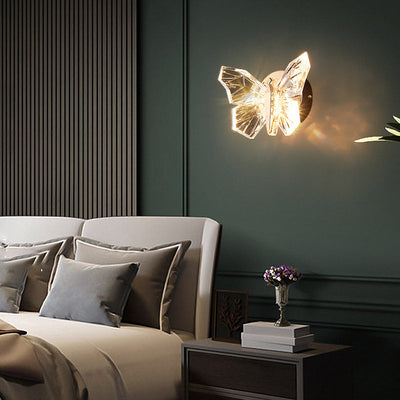 Contemporary Creative Butterfly Hardware Aluminum Acrylic LED Wall Sconce Lamp For Living Room