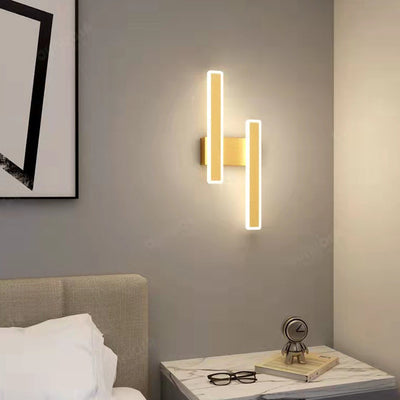 Modern Minimalist Geometric Strip Acrylic Hardware LED Wall Sconce Lamp For Bedroom