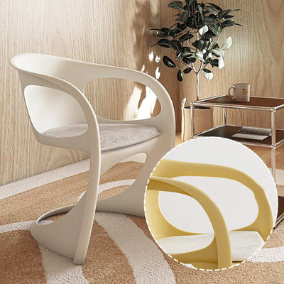 Contemporary Scandinavian Curved PP Plastic Chair Backrest Armrest For Living Room