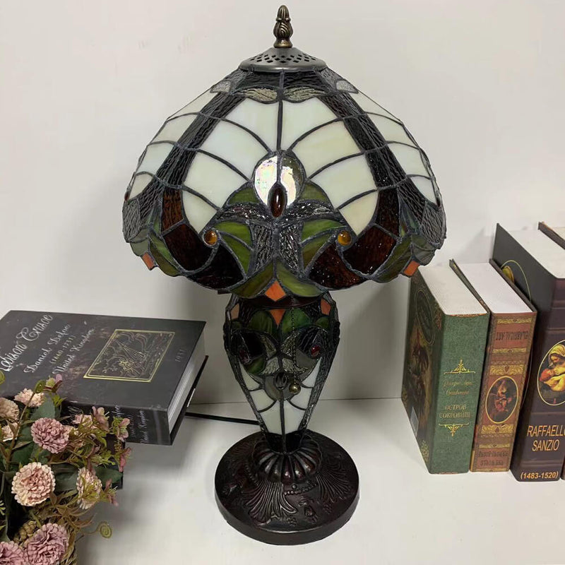 Tiffany Exquisite European Style Stained Glass 3-Light Table Lamp