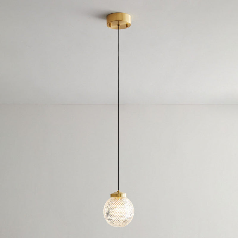 Nordic Light Luxury Simple Glass Ball 1-Light Pendant Light