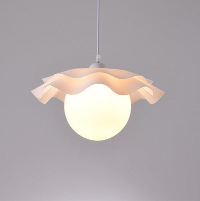 Modern Minimalist Petal Orb Acrylic Glass 1-Light Pendant Light For Living Room