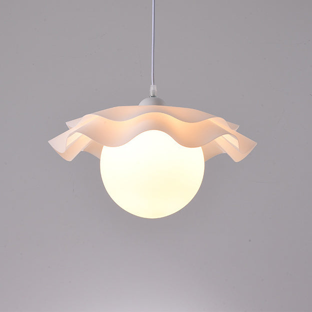 Modern Minimalist Petal Orb Acrylic Glass 1-Light Pendant Light For Living Room