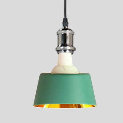 Contemporary Industrial Round Trapezoidal Aluminum PP 1-Light Pendant Light For Dining Room