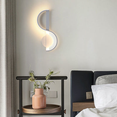 Contemporary Creative Music Note Silicone Line Iron LED Wall Sconce Lamp For Bedroom