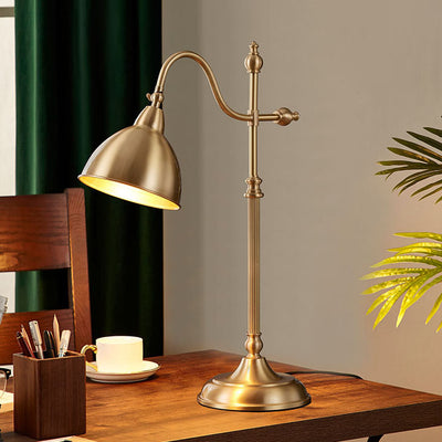 Modern Minimalist Arch Semi-Circular Full Copper 1-Light Table Lamp