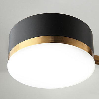 Contemporary Scandinavian Iron Acrylic Round LED Semi-Flush Mount Ceiling Light For Living Room