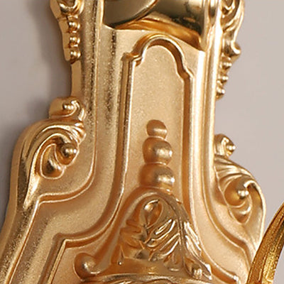 Traditional French Gold Zinc Carved Sconce 1/2 Light Wall Sconce Lamp For Dining Room