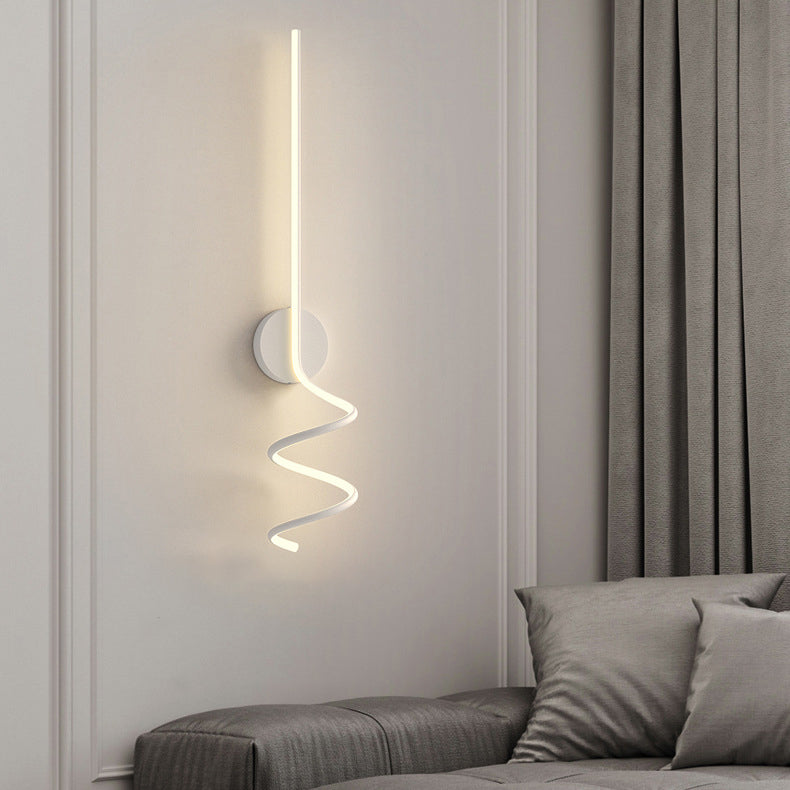 Modern Minimalist Spiral Aluminum Iron LED Wall Sconce Lamp For Bedroom