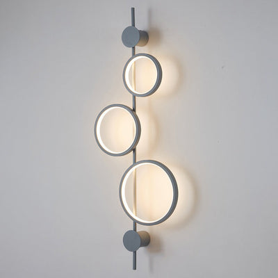 Modern Minimalist Multiple Circle Iron Silicone LED Wall Sconce Lamp For Living Room