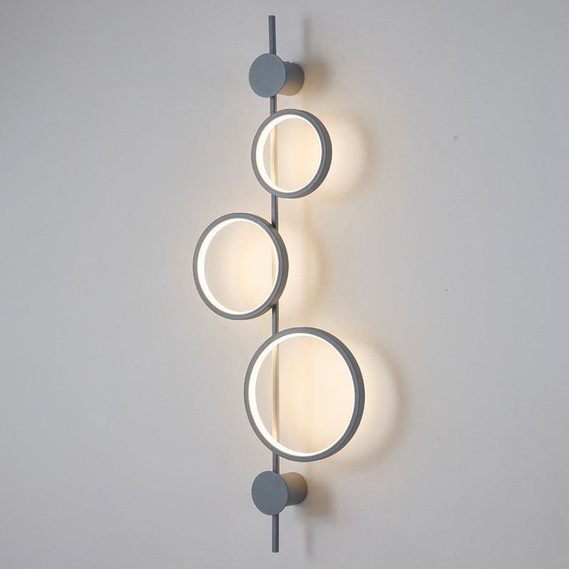 Modern Minimalist Multiple Circle Iron Silicone LED Wall Sconce Lamp For Living Room