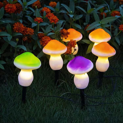 Solar Outdoor Resin Mushroom LED Garden Ground Insert Decorative Landscape Light