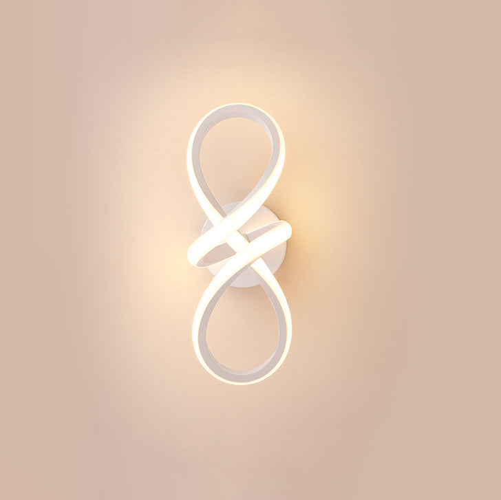 Contemporary Creative Spiral Ring Iron Silicone LED Wall Sconce Lamp For Bedroom