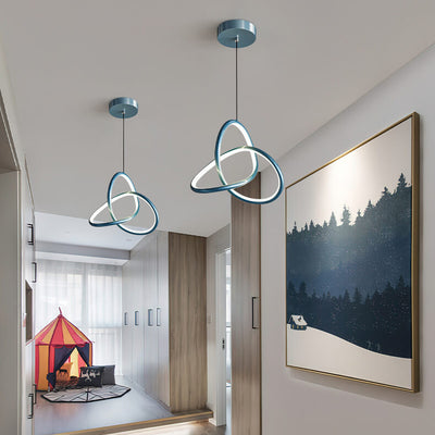 Modern Minimalist Triangular Ring-Shaped Aluminum Silicone LED Pendant Light