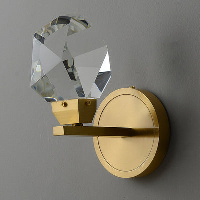 Contemporary Luxury Crystal Diamond Brass LED Wall Sconce Lamp For Hallway