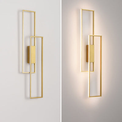 Modern Minimalist Rectangle Line Iron Silicone LED Wall Sconce Lamp For Living Room