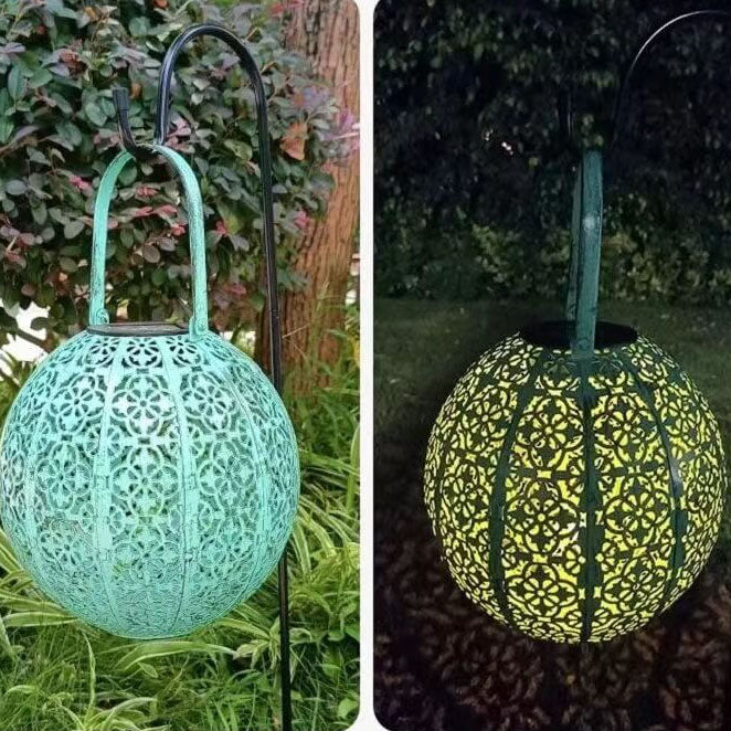 Tiffany Solar Creative Hollow Lantern Waterproof LED Outdoor  Lawn Landscape Light