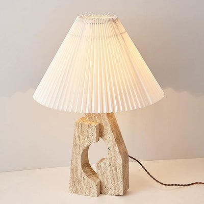 Contemporary Creative Dome Stone Fabric 1-Light Table Lamp For Study