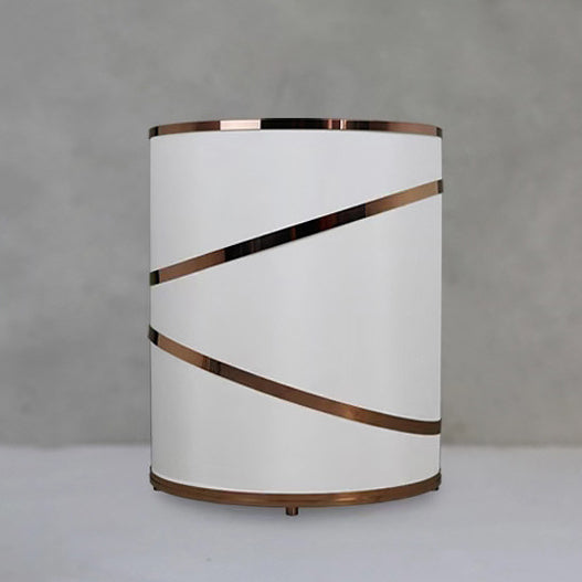 Contemporary Nordic Cylinder Fabric Stainless Steel 3-Light Table Lamp For Bedside