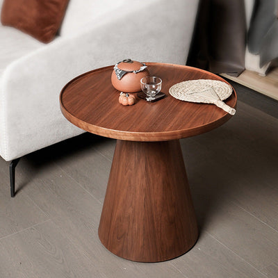 Modern Minimalist Round Wood Coffee Table For Living Room