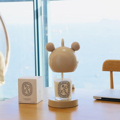 Lampe de table moderne à 1 lumière avec matériel de souris de dessin animé, cire fondue d'aromathérapie 