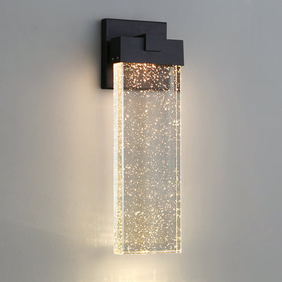 Modern Simplicity Waterproof Aluminum Crystal Rectangular LED Wall Sconce Lamp For Outdoor Patio