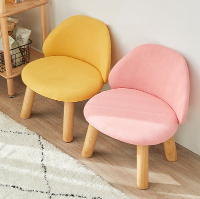 Contemporary Nordic Fabric Round Footstool Backrest For Entryways