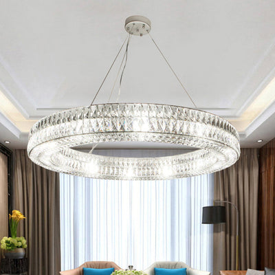 Modern Eclectic Ring Iron Crystal 9/12/16 Light Chandelier For Living Room