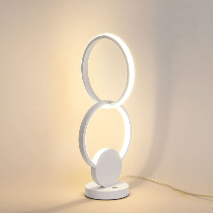 Modern Simplicity Acrylic Dual Ring Interlocking Iron Base LED Table Lamp