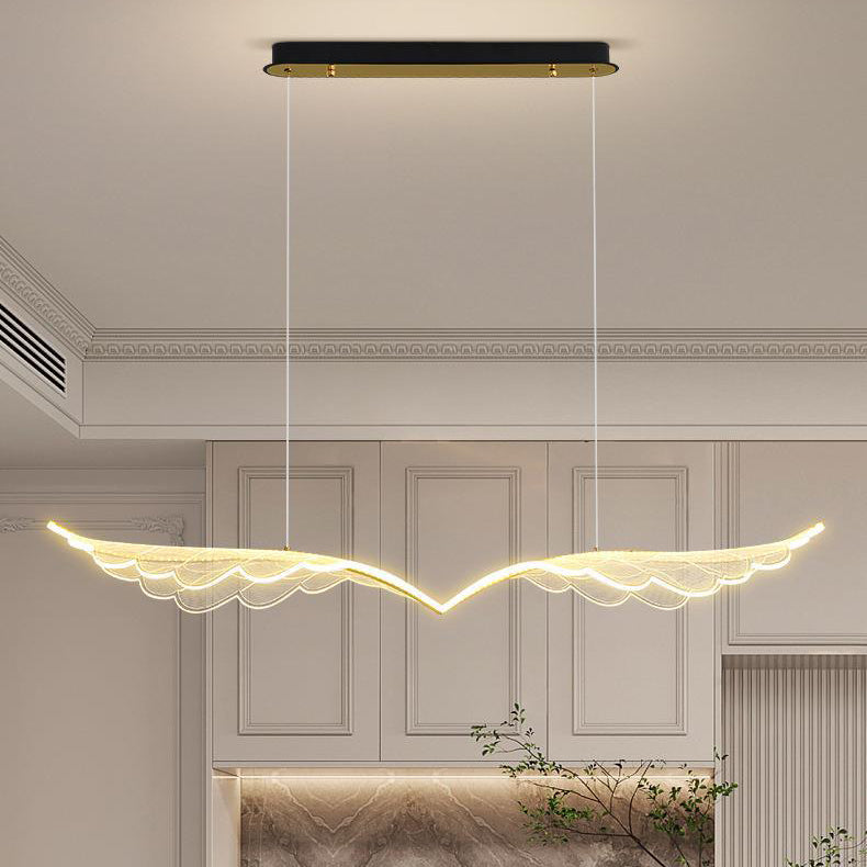 Contemporary Creative Angel Wing Acrylic Shade Hardware LED Island Light Pendant Light For Bedroom