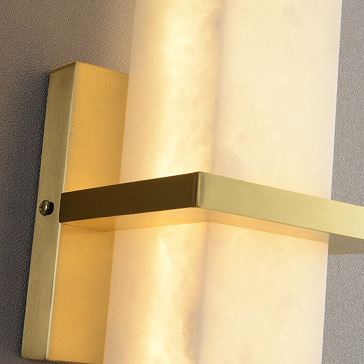 Modern Light Luxury Full Copper Rectangular Lucite LED Wall Sconce Lamp